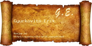 Gyurkovits Erik névjegykártya